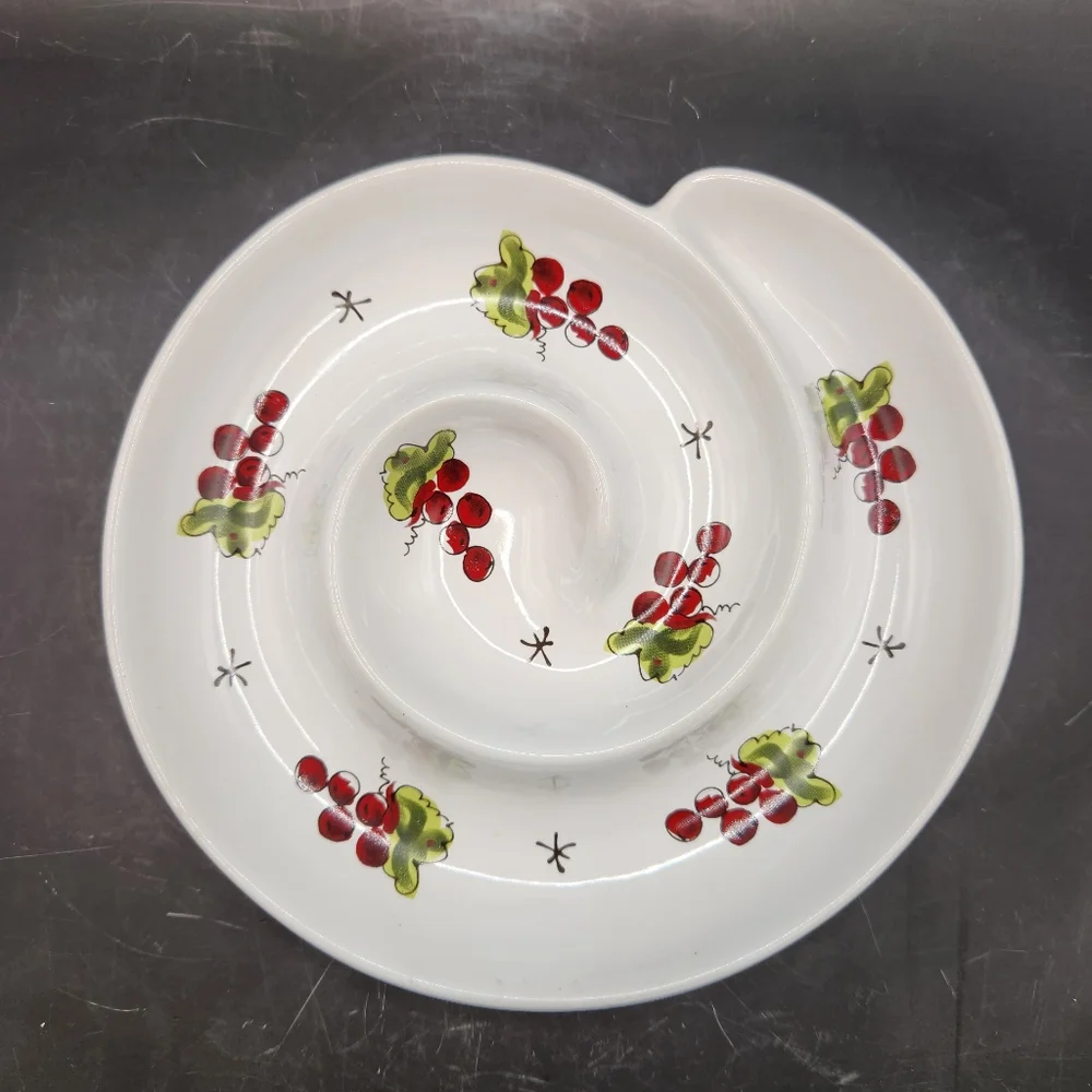 California Pantry Stoneware Olive Dish Grape Design